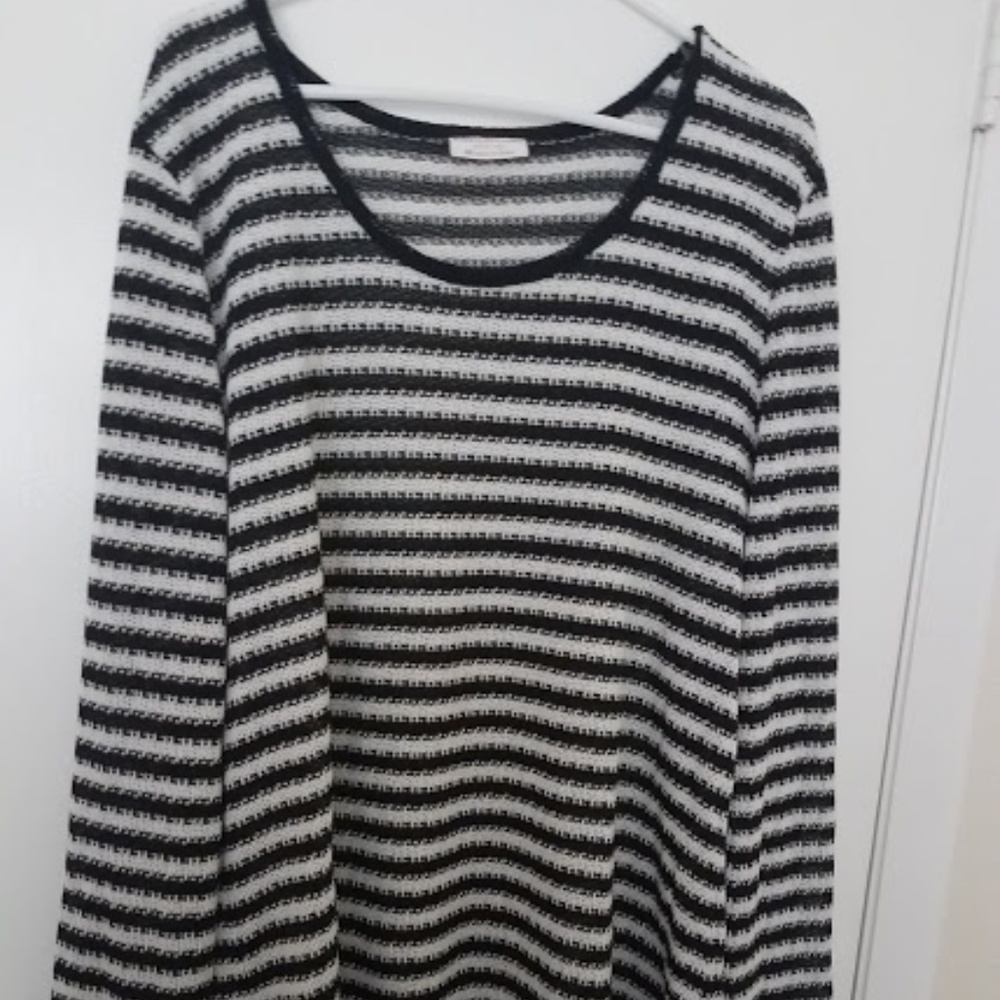 2x Loose Knit Stripe Sweater in B&W